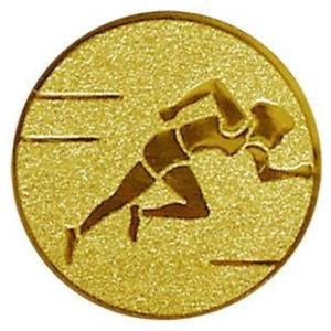 Érembetét 026 arany színű átm.:25 mm - Futó nő