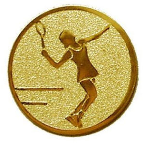 Érembetét 032 arany színű átm.:25 mm - Tenisz nő