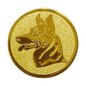 Érembetét 069 arany színű átm.:25 mm - Kutya