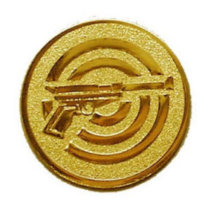 Érembetét 089 arany színű átm.:25 mm - Lövészet